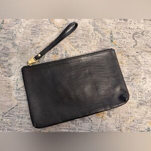 Black Leather Clutch Bag Real Leather